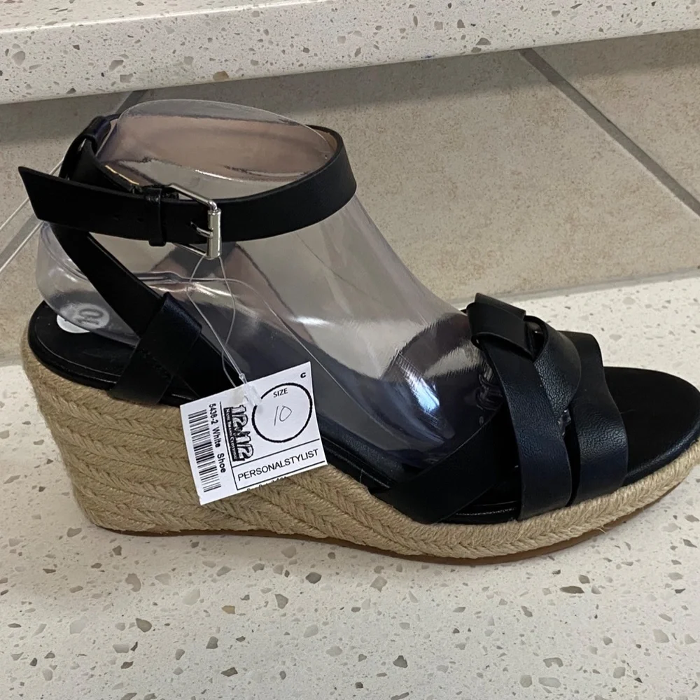 NWT Market & Spruce Black Wedge Sandals